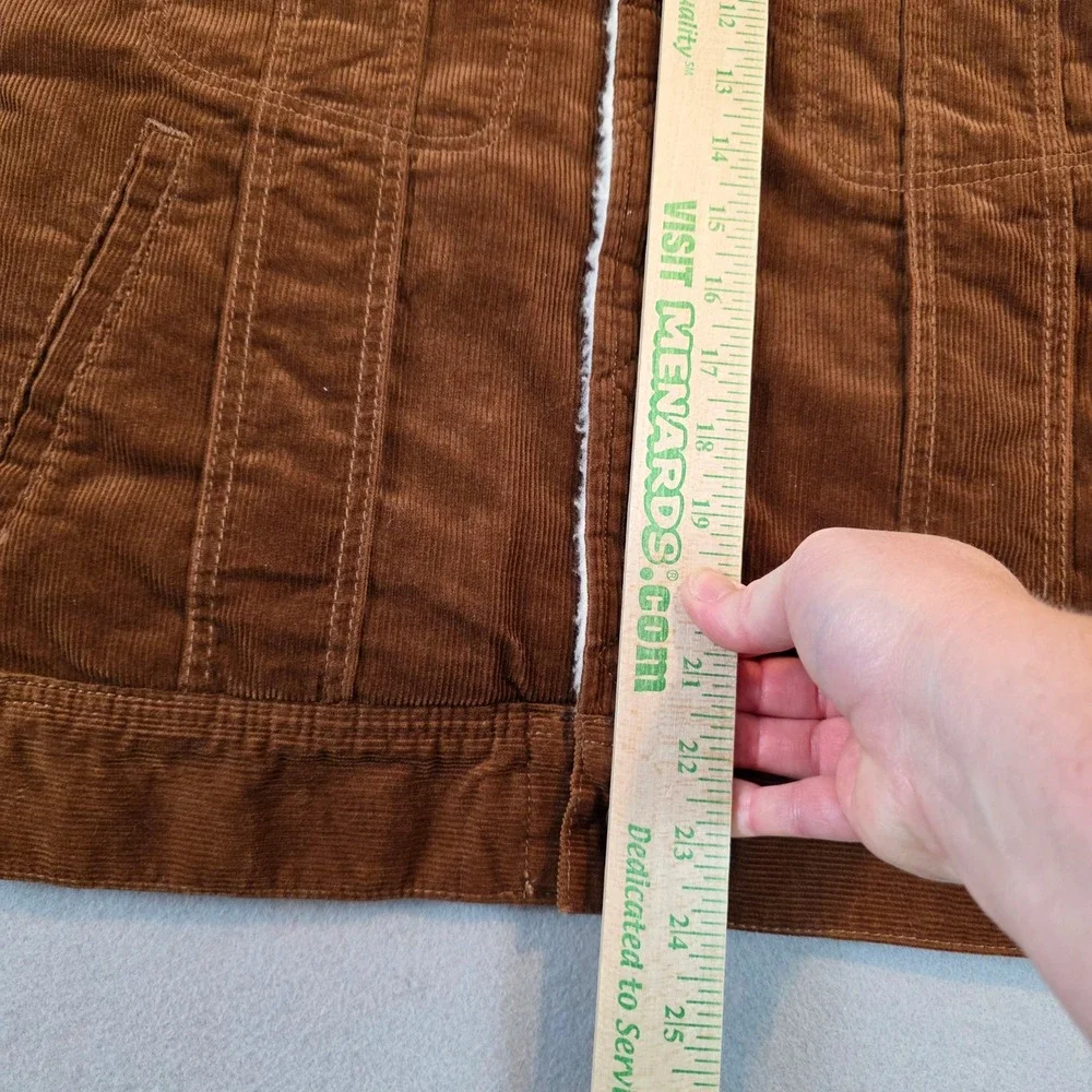 Lee Storm Rider Sanforized Mens Corduroy Sherpa Lined Trucker Jacket Vintage Sm